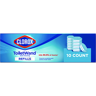 Clorox Disinfecting ToiletWand Refill Heads, Blue/White, 10/Pack, 6 Packs/Carton (CLO31620)