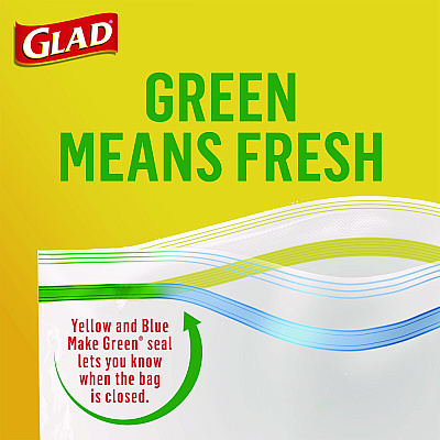 Glad Zipper Food Storage Sandwich Bags, 6.63" x 9.88" x 8", Clear, 600/Carton (CLO57263)
