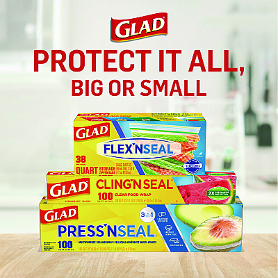 Glad Zipper Food Storage Sandwich Bags, 6.63" x 9.88" x 8", Clear, 600/Carton (CLO57263)