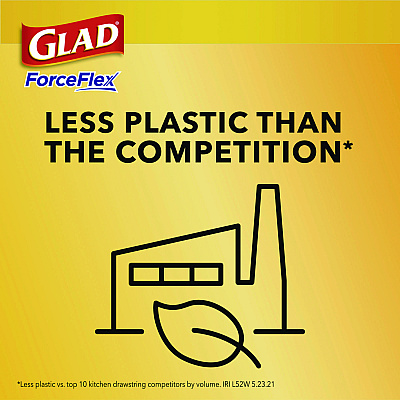 Glad ForceFlex Kitchen Drawstring Trash Bags, 13 gal, Gain Original Scent, 24" x 27.38", White, 80 Bags/Box, 3 Boxes/Carton (CLO78900)