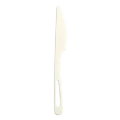 World Centric TPLA Compostable Cutlery, Knife, 6.7", White, 1,000/Carton (WORKNPS6)