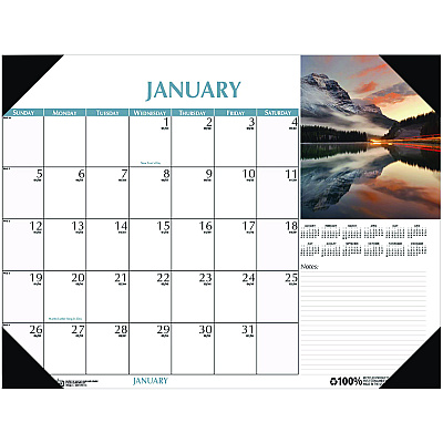 House of Doolittle Earthscapes Scenic Desk Pad Calendar, Scenic Photos, 18.5 x 13, White Sheets, Black Binding/Corners,12-Month (Jan-Dec): 2026 (1476)