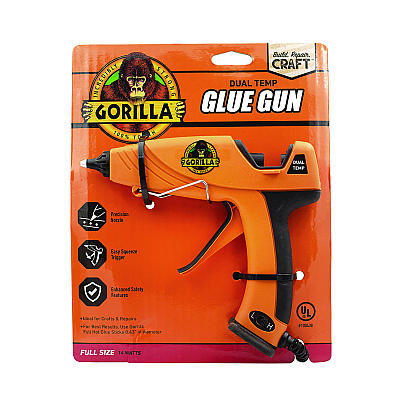 Gorilla Dual Temp Hot Glue Gun, Orange/Black (GOR100424)