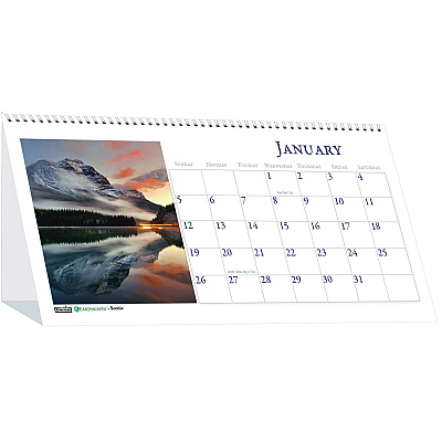 House of Doolittle Earthscapes Recycled Desk Tent Monthly Calendar, Scenic Photography, 8.5 x 4.5, White Sheets, 12-Month (Jan to Dec): 2026 (3649)