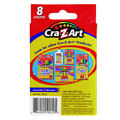 Cra-Z-Art Crayons, 8 Assorted Colors, 8/Pack (CZA1021248)