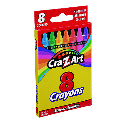 Cra-Z-Art Crayons, 8 Assorted Colors, 8/Pack (CZA1021248)