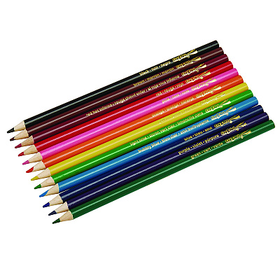 Cra-Z-Art Colored Pencils, 12 Assorted Lead and Barrel Colors, 12/Set (CZA1040472)