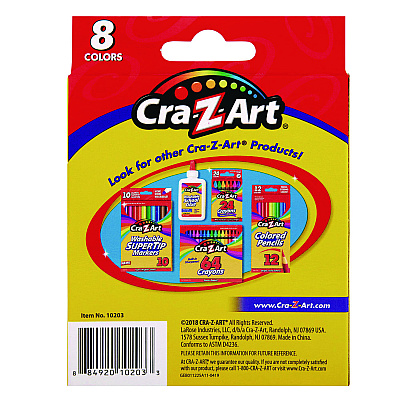 Cra-Z-Art Jumbo Crayons, 8 Assorted Colors, 8/Pack (CZA10203WM48)