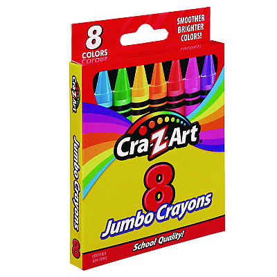 Cra-Z-Art Jumbo Crayons, 8 Assorted Colors, 8/Pack (CZA10203WM48)