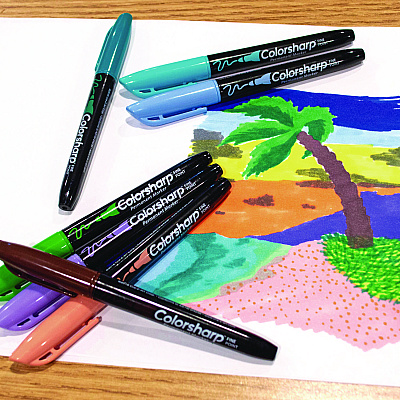 Cra-Z-Art Colorsharp Permanent Markers, Fine Bullet Tip, Assorted Colors, 12/Set (CZA4461024)