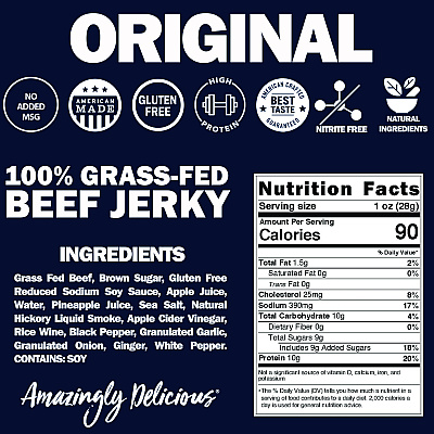 Field Trip Beef Jerky, Original, 1 oz Bag, 12 Bags/Carton (FLTFLD00503)