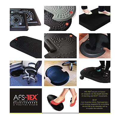 Floortex AFS-TEX Dynamic Foot Rest, 16 x 7 x 7, Midnight Black (FLRFCDA0716BK)