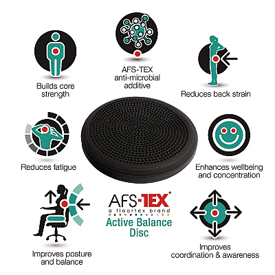 Floortex ATS-TEX Active Balance Disc, 3 x 13 dia, Midnight Black (FLRFCBD1313RBK)