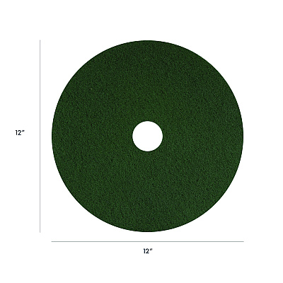 Americo Scrubbing Pads, 12" Diameter, Green, 5/Carton (AMF400312)