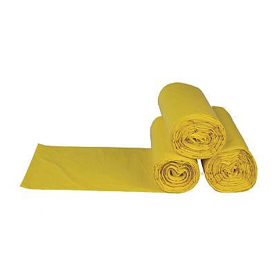 Inteplast Group Low-Density Commercial Can Liners, Infectious Waste Biohazard, 30 gal, 1.15 mil, 30" x 43", Yellow, 25 Bags/Roll, 6 Rolls/CT (IBSBR3043SPY)