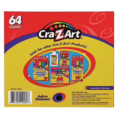 Cra-Z-Art Crayons, 64 Assorted Colors, 64/Pack (CZA10202WM16)