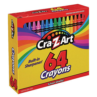 Cra-Z-Art Crayons, 64 Assorted Colors, 64/Pack (CZA10202WM16)