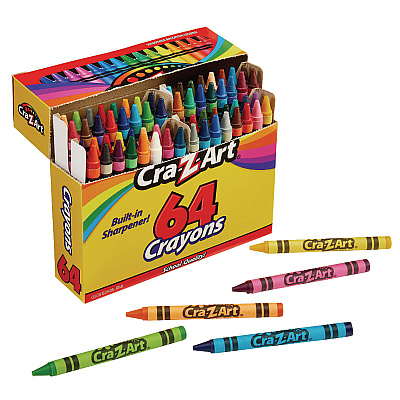 Cra-Z-Art Crayons, 64 Assorted Colors, 64/Pack (CZA10202WM16)