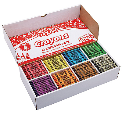Cra-Z-Art Crayons, 8 Assorted Colors, 800/Pack (CZA740031)