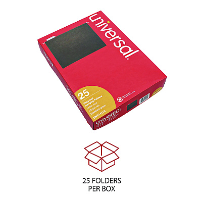 Universal Hanging File Folders, Letter Size, 1/5-Cut Tabs, Standard Green, 25/Box (UNV14115)