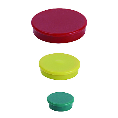 Universal High-Intensity Assorted Magnets, Circles, Assorted Colors, 0.75", 1.25" and 1.5" Diameters, 30/Pack (UNV31251)