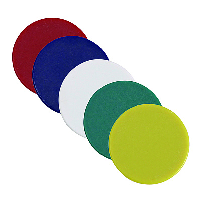 Universal High-Intensity Assorted Magnets, Circles, Assorted Colors, 0.75", 1.25" and 1.5" Diameters, 30/Pack (UNV31251)