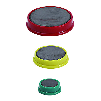 Universal High-Intensity Assorted Magnets, Circles, Assorted Colors, 0.75", 1.25" and 1.5" Diameters, 30/Pack (UNV31251)