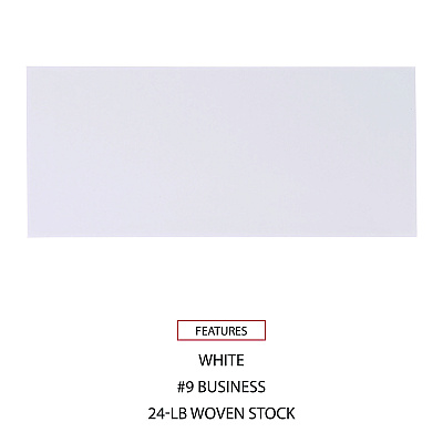 Universal Open-Side Business Envelope, #9, Square Flap, Gummed Closure, 3.88 x 8.88, White, 500/Box (UNV35209)