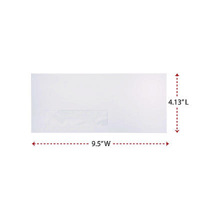 Universal Open-Side Business Envelope, 1 Window, #10, Commercial Flap, Gummed Closure, 4.13 x 9.5, White, 500/Box (UNV35211)