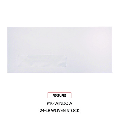 Universal Open-Side Business Envelope, 1 Window, #10, Commercial Flap, Gummed Closure, 4.13 x 9.5, White, 500/Box (UNV35211)