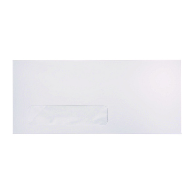 Universal Open-Side Business Envelope, 1 Window, #10, Commercial Flap, Gummed Closure, 4.13 x 9.5, White, 500/Box (UNV35211)