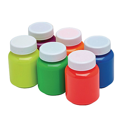 Cra-Z-Art Neon Washable Kids' Paint, 6 Assorted Neon Colors, 2 oz Bottle, 6/Pack (CZA106466)