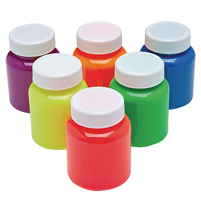 Cra-Z-Art Neon Washable Kids' Paint, 6 Assorted Neon Colors, 2 oz Bottle, 6/Pack (CZA106466)