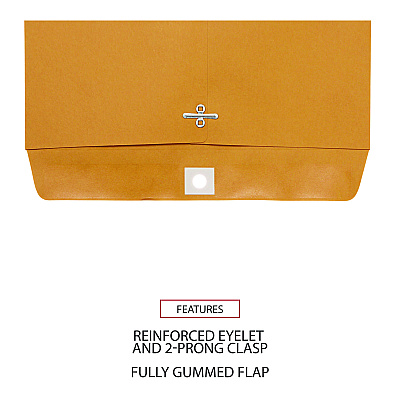Universal Kraft Clasp Envelope, #98, Square Flap, Clasp/Gummed Closure, 10 x 15, Brown Kraft, 100/Box (UNV35268)