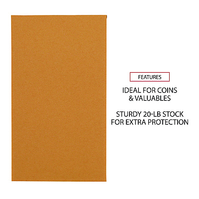 Universal Kraft Coin Envelope, #5 1/2, Round Flap, Gummed Closure, 3.13 x 5.5, Light Brown Kraft, 500/Box (UNV35302)