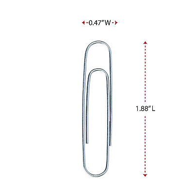 Universal Paper Clips, Jumbo, Smooth, Silver, 100 Clips/Box, 10 Boxes/Pack (UNV72220)