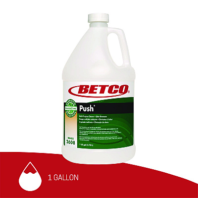 Betco PUSH All Purpose Cleaner and Odor Eliminator, Mango Scent, 128 oz Bottle, 4/Carton (BET26080400)