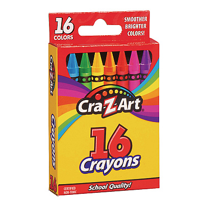 Cra-Z-Art Crayons, 16 Assorted Colors, 16/Set (CZA10200WM40)