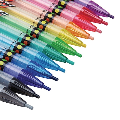 Cra-Z-Art Twist Up Colored Pencils, 24 Assorted Lead Colors, Clear Barrel, 24/Set (CZA1046224)