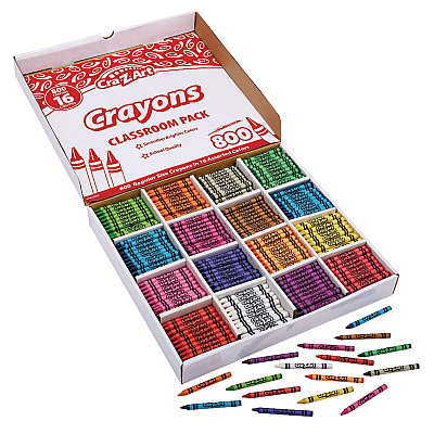 Cra-Z-Art Crayons, 16 Assorted Colors, 800/Pack (CZA74004)