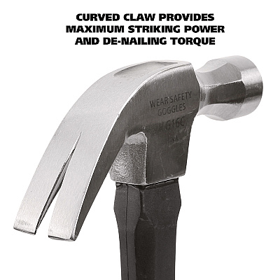 Great Neck 16 oz Claw Hammer with High-Visibility Orange Fiberglass Handle (GNSHG16C)