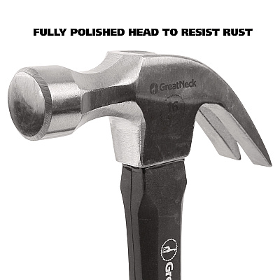 Great Neck 16 oz Claw Hammer with High-Visibility Orange Fiberglass Handle (GNSHG16C)