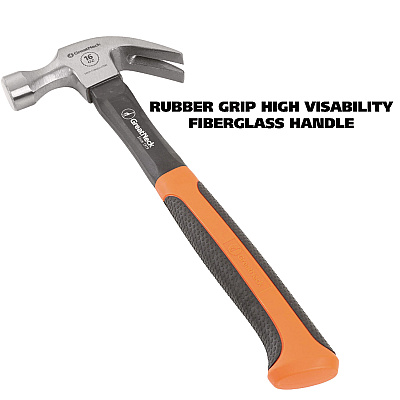 Great Neck 16 oz Claw Hammer with High-Visibility Orange Fiberglass Handle (GNSHG16C)