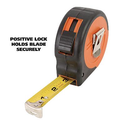 Great Neck ExtraMark Power Tape, 1" x 25 ft, Steel, Orange/Black (GNS95005)