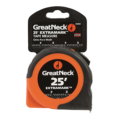 Great Neck ExtraMark Power Tape, 1" x 25 ft, Steel, Orange/Black (GNS95005)