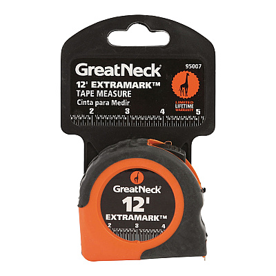 Great Neck ExtraMark Power Tape, 0.63" x 12 ft, Steel, Yellow/Black (GNS95007)