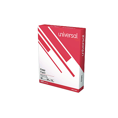 Universal Copy Paper Convenience Carton, 92 Bright, 20 lb Bond Weight, 8.5 x 11, White, 500 Sheets/Ream, 8 Reams/Carton (UNV21208)