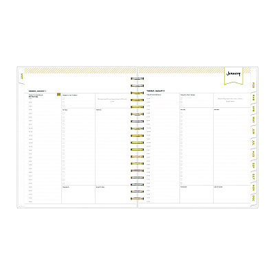 Blue Sky Day Designer Navy Stripe Daily/Monthly Planner, Horizontal Stripe Artwork, 10 x 8, Navy/White Cover, 12-Month (Jan-Dec): 2026 (142098)