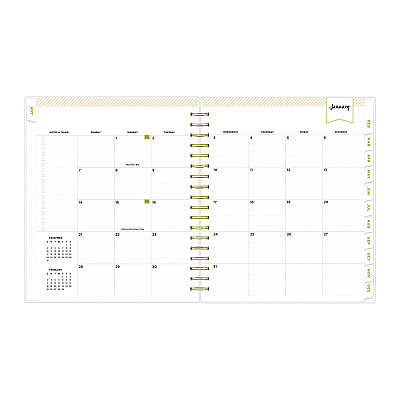 Blue Sky Day Designer Navy Stripe Daily/Monthly Planner, Horizontal Stripe Artwork, 10 x 8, Navy/White Cover, 12-Month (Jan-Dec): 2026 (142098)