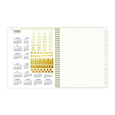 Blue Sky Day Designer Navy Stripe Daily/Monthly Planner, Horizontal Stripe Artwork, 10 x 8, Navy/White Cover, 12-Month (Jan-Dec): 2026 (142098)